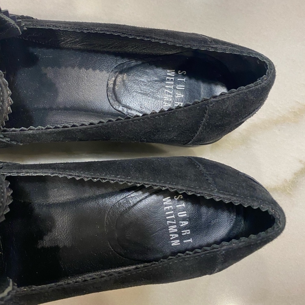 Stuart Weitzman Loafers Size 6 Black Suede Leather - Picture 4 of 15